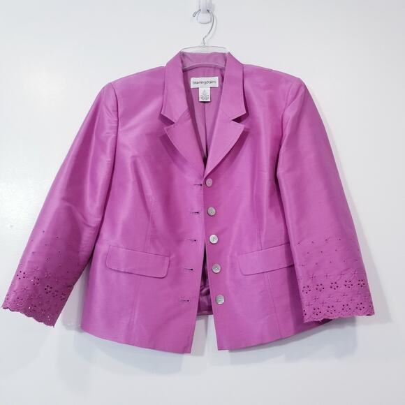 Bloomingdales 100% Silk Pink Blazer and Sheath Dress - Picture 2 of 14